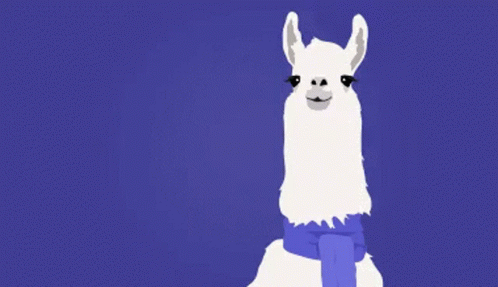 there is a red and white llama with white hair