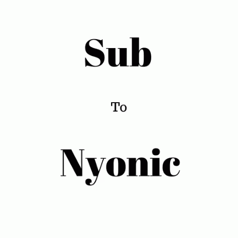 sub to'nyconic'is black and white against a white background