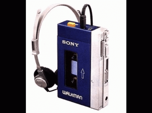 a sony walkman with headphones attached