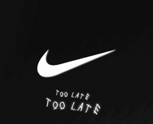 the nike logo with a text message is lit up