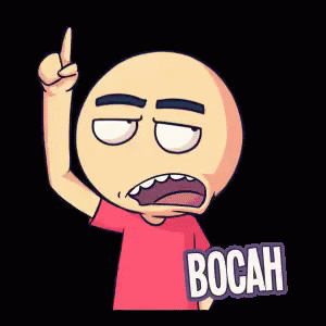 a person with a blue shirt with the word booah on it