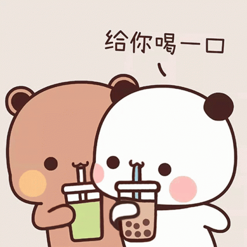 an image of two bear drinking a beverage