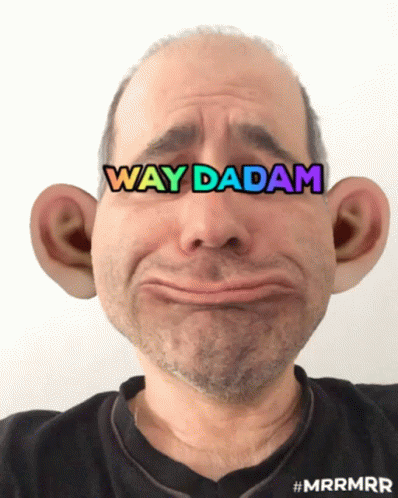 a man wearing a shirt that says way dadam