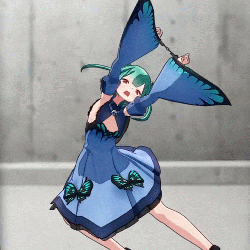 a woman is flying with wings in the air
