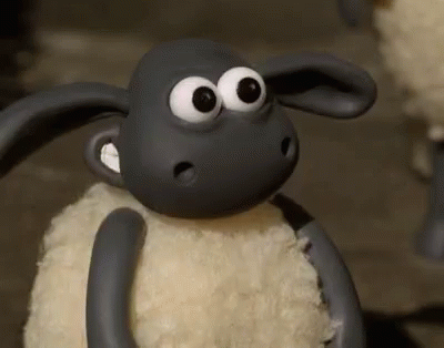 two dark sheep that look to be playing in an animated version of lambs