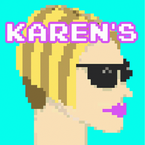 the words kareens overlaid image of a woman in shades