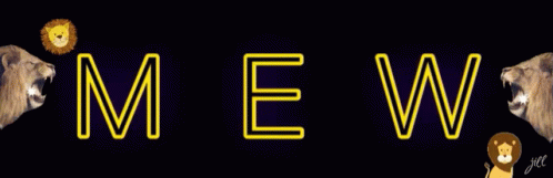 two neon light - up letters that spell out the word mew