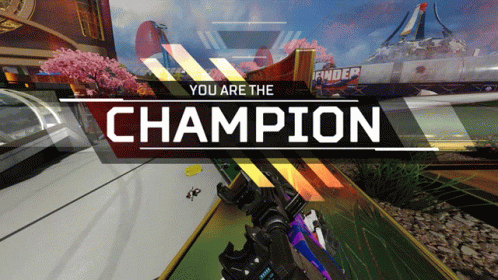 you are the champion sign on the screen