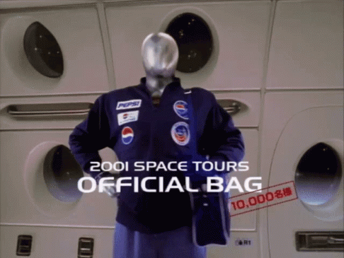 a man's space suit in a movie advertising