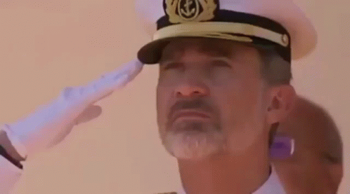 there is a man that is saluting someone