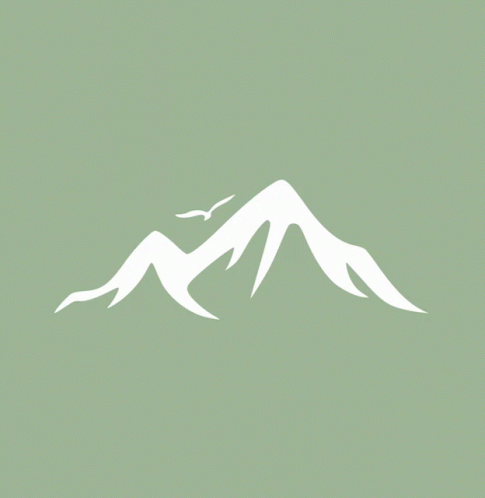 a minimal mountain is shown with a bird on top