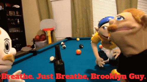 cartoon characters playing pool together in a family room