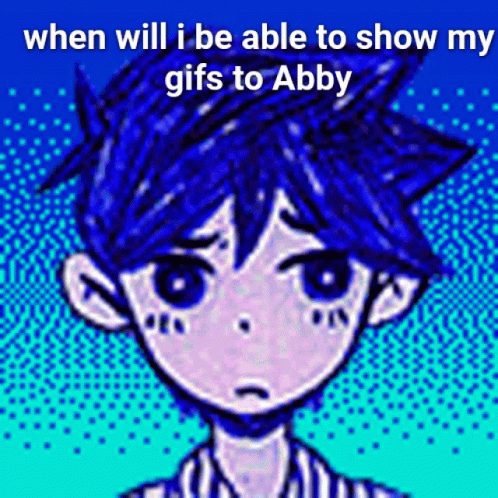 this is a cartoon picture of a boy that appears to be saying when will i be able to show my gifts to aby?