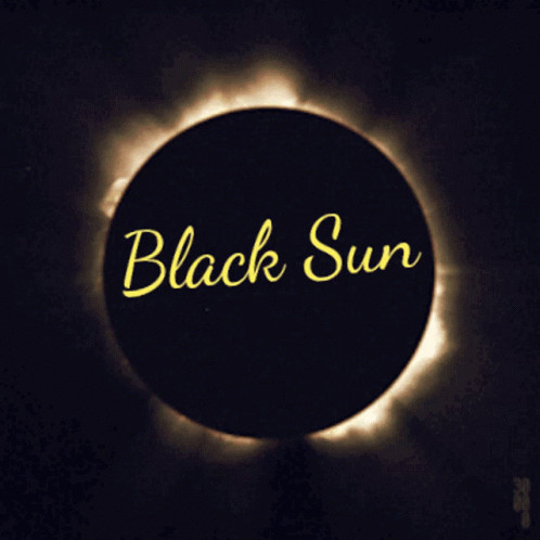 black sun with an abstract circle illuminated in it