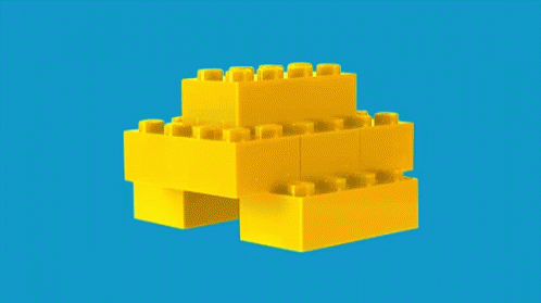 two lego blocks made up of plastic blue