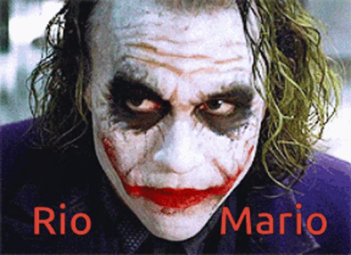a joker's face and the words rio mario above it