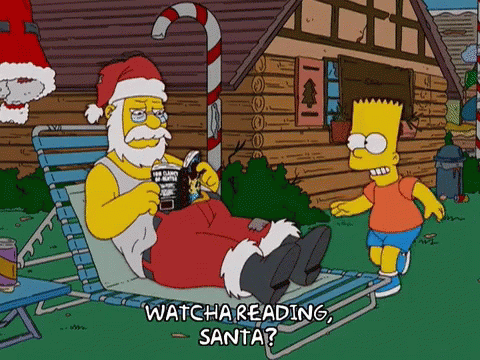 simpsons watches santa's visit to work on the simpsons show