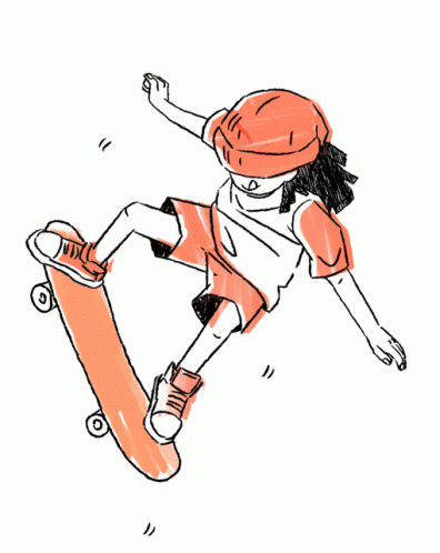 there is a drawing of a person doing a skateboarding trick
