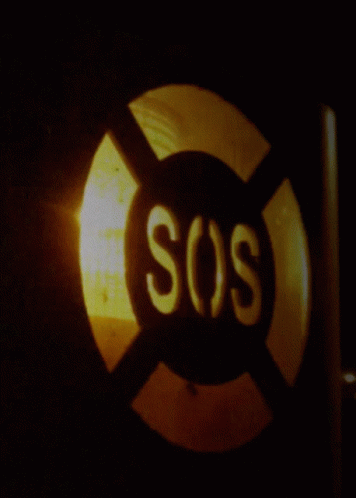 an illuminated sign showing the date sos