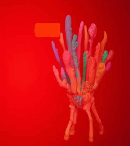 a 3d computer rendering of a multicolored umbrella