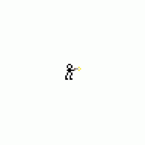 a pixelated image of a man holding a knife