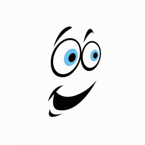 a cartoon face with eyes and a smile