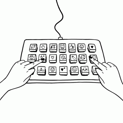 the keyboard is black and white for a person to color