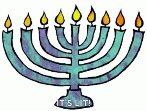 an artistic representation of the menorah and its lit candles