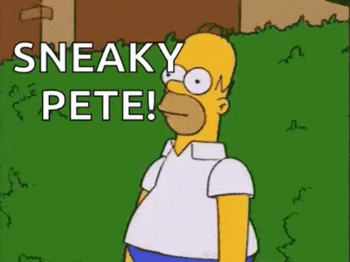 a simpsons pic that reads, sneaky pete