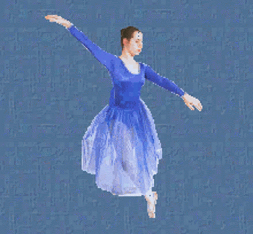 a digital painting of a female ballet dancer in orange dress