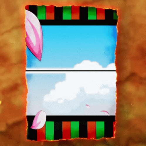 the background image has different colors, flowers and clouds