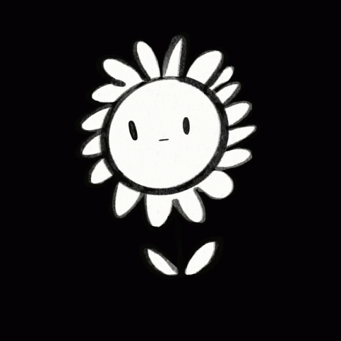 the drawing shows a sun flower with one leaf sticking out of it