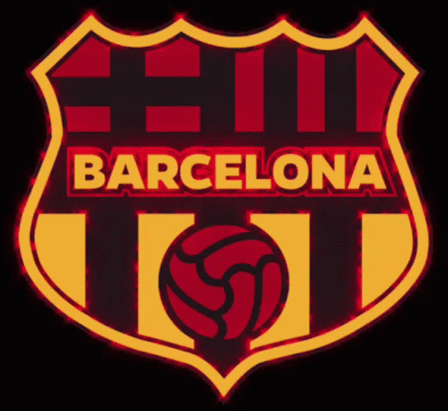 barcelona's emblem is shown blue and black