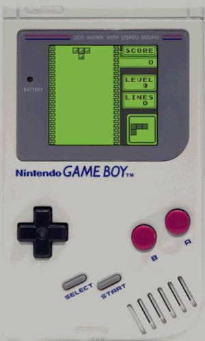 a nintendo gameboy with two different ons