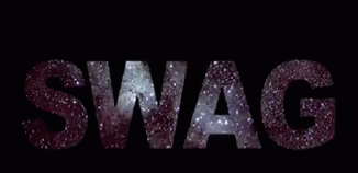 the words swag are placed in front of a dark background
