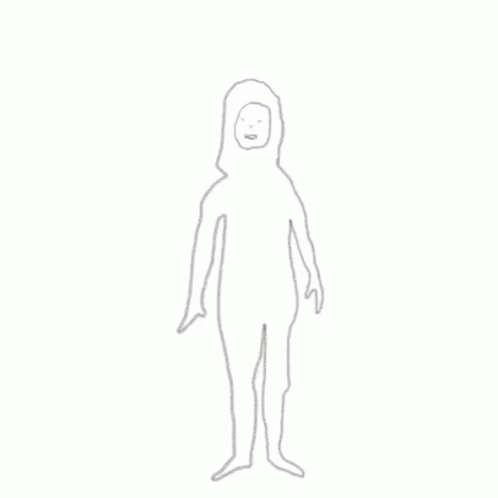 a drawing of someone in a hoodie