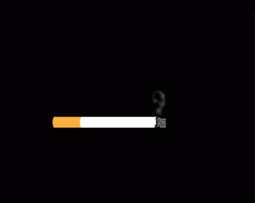 a po with a cigarette going to the left, in a dark room