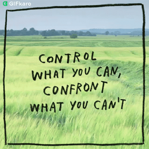 the words control what you can, confront what you can't