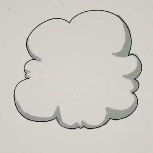 a paper doll looking at a drawing of a cloud