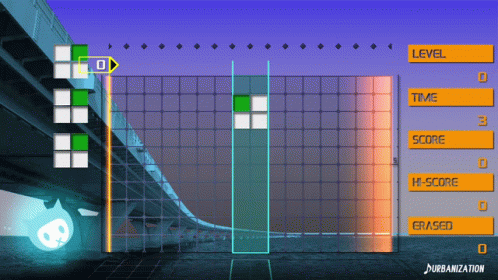 an interactive video game showing a futuristic gate and traffic light
