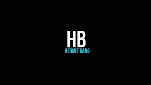 hb hermat bang logo with white letters on a black background