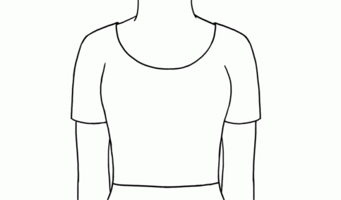 a drawing of a women's top in the front