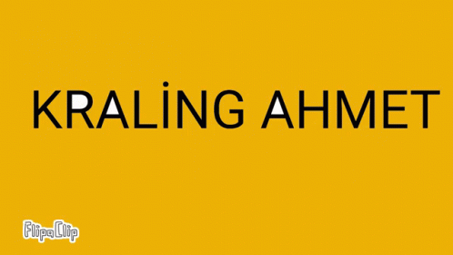 the word kraling ahmet against a blue background