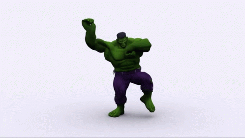 there is a animated figure that looks like the hulk