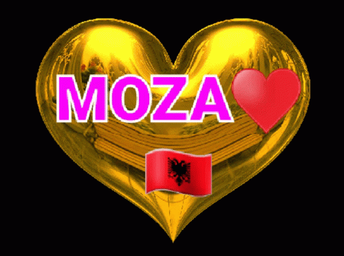 an illustration of the word moza inside a heart