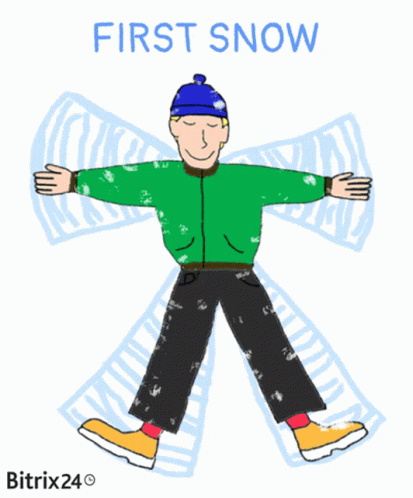 a drawing of a person that has been snowed