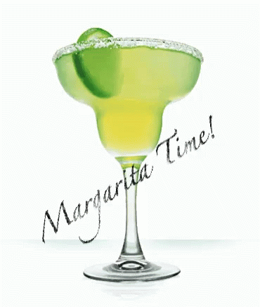 margarita time card with a cocktail drink