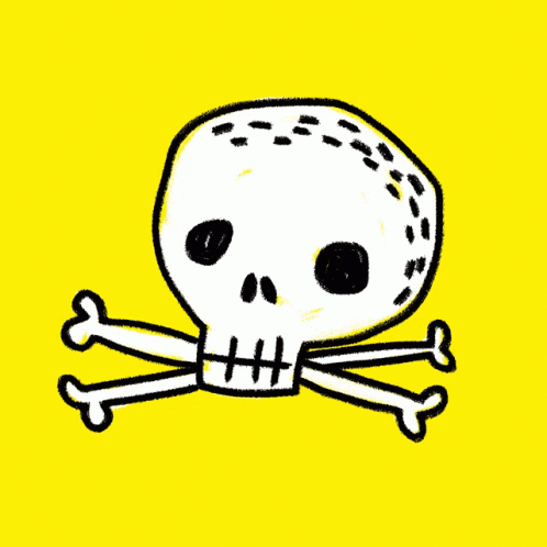 this is a skull and bones in color