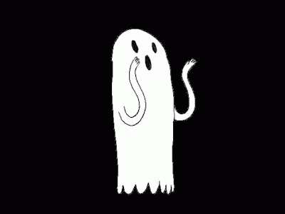 a ghost holding its nose as if to say no