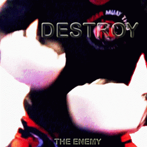 an image of destroy the enemy on this poster